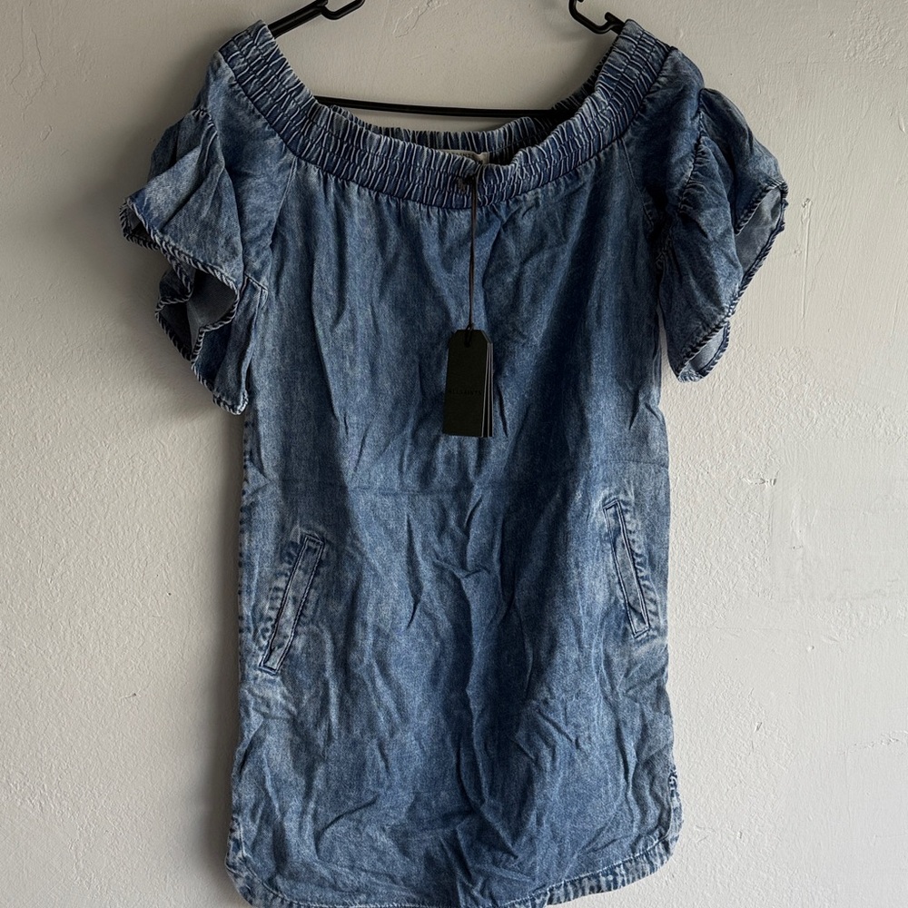 All Saints Denim Blue Mini Dress